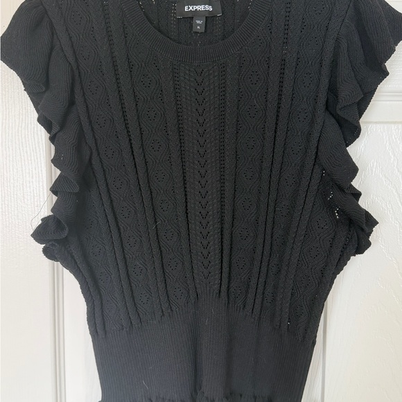 Express Black Ruffle Sweater - Picture 2 of 2